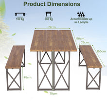 Load image into Gallery viewer, 3 Pieces Outdoor Acacia Wood Dining Set with 4.5 cm Umbrella Hole
