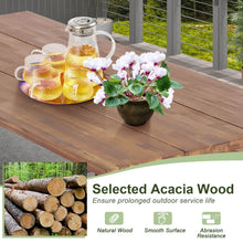 Load image into Gallery viewer, 3 Pieces Outdoor Acacia Wood Dining Set with 4.5 cm Umbrella Hole
