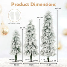 Load image into Gallery viewer, 3¡¯ 4¡¯ 5¡¯ Artificial Christmas Tree Set with Branch Tips and LED Lights

