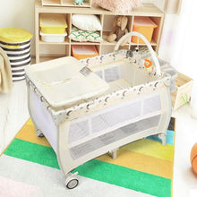 Load image into Gallery viewer, 3 in 1 Convertible Bassinet Cot with Changing Table and Toy Bar
