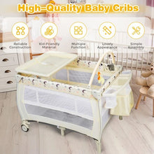 Load image into Gallery viewer, 3 in 1 Convertible Bassinet Cot with Changing Table and Toy Bar
