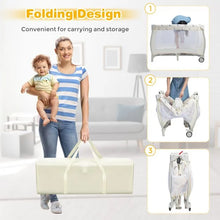 Load image into Gallery viewer, 3 in 1 Convertible Bassinet Cot with Changing Table and Toy Bar
