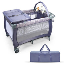 Load image into Gallery viewer, 3 in 1 Convertible Bassinet Cot with Changing Table and Toy Bar
