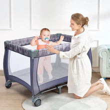 Load image into Gallery viewer, 3 in 1 Convertible Bassinet Cot with Changing Table and Toy Bar
