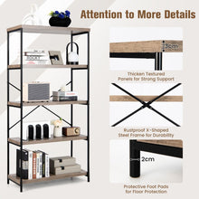 Load image into Gallery viewer, Freestanding Wooden 5-Tier Storage Bookshelf
