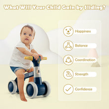 Load image into Gallery viewer, Cute Baby Balance Bike 4 Wheels with Steering Handlebars No Pedal Yellow

