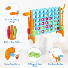 Load image into Gallery viewer, Giant 4 in a Row Game Jumbo Connect 4 Garden Games w/42 Rings Basketball Hoop
