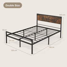 Load image into Gallery viewer, Industrial Queen Metal Platform Bed with 9 Support Legs
