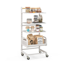 Load image into Gallery viewer, 4 Tier Utility Rolling Cart with Adjustable Shelves

