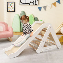 Load image into Gallery viewer, 4 in 1 Toddler Wooden Triangle Climber with Ramp and Sliding Board
