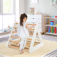 Load image into Gallery viewer, 4 in 1 Toddler Wooden Triangle Climber with Ramp and Sliding Board
