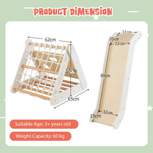 Load image into Gallery viewer, 4 in 1 Toddler Wooden Triangle Climber with Ramp and Sliding Board
