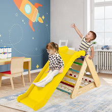 Load image into Gallery viewer, 4 in 1 Toddler Wooden Triangle Climber with Ramp and Sliding Board
