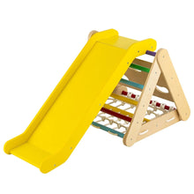 Load image into Gallery viewer, 4 in 1 Toddler Wooden Triangle Climber with Ramp and Sliding Board
