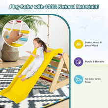 Load image into Gallery viewer, 4 in 1 Toddler Wooden Triangle Climber with Ramp and Sliding Board
