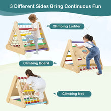 Load image into Gallery viewer, 4 in 1 Toddler Wooden Triangle Climber with Ramp and Sliding Board
