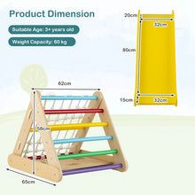 Load image into Gallery viewer, 4 in 1 Toddler Wooden Triangle Climber with Ramp and Sliding Board
