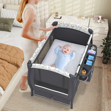 Load image into Gallery viewer, 5 in 1 Portable Pack and Play with Bassinet and Mattress
