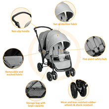 Load image into Gallery viewer, Double Pushchair with Adjustable Backrest and Sunshade
