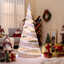 Load image into Gallery viewer, 5FT Pre-lit Christmas Cone Tree with Warm White and White LED Lights
