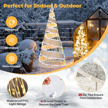 Load image into Gallery viewer, 5FT Pre-lit Christmas Cone Tree with Warm White and White LED Lights
