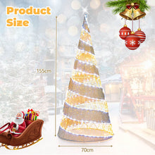 Load image into Gallery viewer, 5FT Pre-lit Christmas Cone Tree with Warm White and White LED Lights
