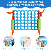 Load image into Gallery viewer, Giant 4 in a Row Game Jumbo Connect 4 Garden Games w/42 Rings Basketball Hoop

