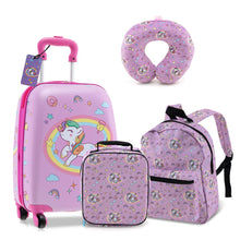 Load image into Gallery viewer, 5 Piece Kids Luggage Set Carry-on Children Rolling Suitcase Set with Backpack
