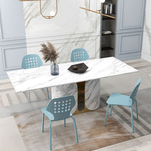 Load image into Gallery viewer, Metal Dining Chair Set of 4 with Hollowed Backrest and Metal Legs
