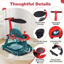 Load image into Gallery viewer, 6-in-1 Baby Walker Toddler Push Car with Canopy and Wheels
