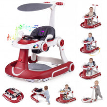 Load image into Gallery viewer, 6-in-1 Baby Walker Toddler Push Car with Canopy and Wheels
