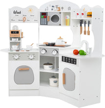 Load image into Gallery viewer, Kids Wooden Corner Kitchen Pretend Toy Kitchen Playset for 3+ Years Old
