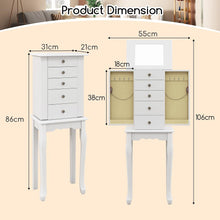 Load image into Gallery viewer, Freestanding Jewellery Cabinet Wooden Jewelry Armoire with Flip Up Mirror
