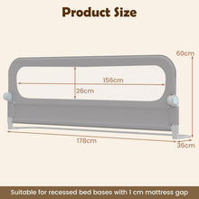 Load image into Gallery viewer, Bed Rail, Swing Down Toddler Safety Beds Guard with Adjustable Height
