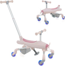 Load image into Gallery viewer, 2 in 1 Kids Ride on Push Car, Push Along Car with Adjustable Handle, LED Lighted Wheels
