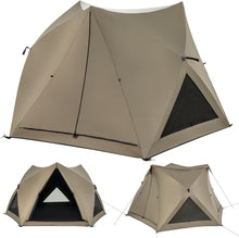 Load image into Gallery viewer, 6-Sided Family Tent with Rainfly, Skylight, 3 Doors, 3 Windows
