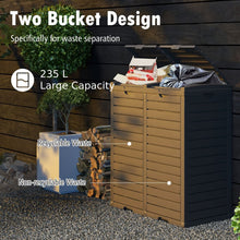 Load image into Gallery viewer, 62 Gallon Waterproof Double Bucket Outdoor Trash Can
