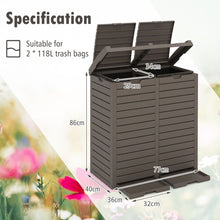 Load image into Gallery viewer, 62 Gallon Waterproof Double Bucket Outdoor Trash Can
