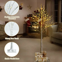 Load image into Gallery viewer, 6FT Hinged Artificial Snow Flocked Xmas Tree with 600 Branch Tips
