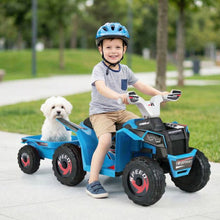 Load image into Gallery viewer, 6V Kids Electric Quad with Removable Back Trailer Toddler Ride On ATV
