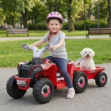 Load image into Gallery viewer, 6V Kids Electric Quad with Removable Back Trailer Toddler Ride On ATV
