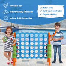 Load image into Gallery viewer, Giant 4 in a Row Game Jumbo Connect 4 Garden Games w/42 Rings Basketball Hoop
