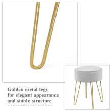Load image into Gallery viewer, Round Velvet Stool with Hairpin Legs
