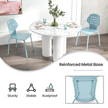 Load image into Gallery viewer, Metal Dining Chair Set of 4 with Hollowed Backrest and Metal Legs
