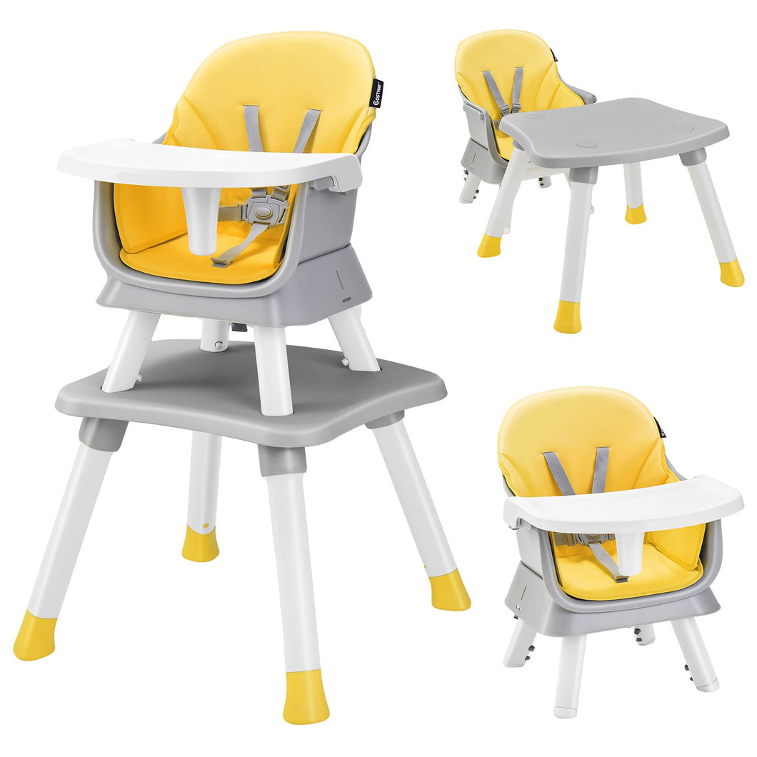 6-in-1 Baby High Chair with 5-Point Harness and Removable Tray