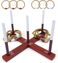 Load image into Gallery viewer, Ring Toss Game for Kids &amp; Adults, Wooden Quoits Games Set
