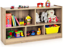 Load image into Gallery viewer, 5-Cubby Wooden Kids Storage Shelf Unit
