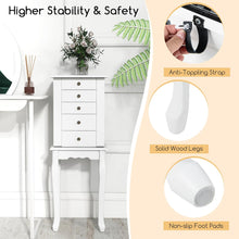 Load image into Gallery viewer, Freestanding Jewellery Cabinet Wooden Jewelry Armoire with Flip Up Mirror
