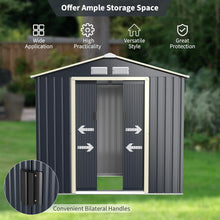 Load image into Gallery viewer, 7x4ft Metal Storage Shed and Extension Kit, Outdoor Lockable Tool Storage Box with 4 Vents, Double Sliding Door &amp; Sloped Roof, Weatherproof Garden Shed House Hut (Garden Shed+1 Extension Kit)
