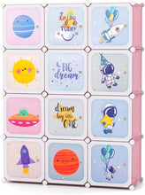 Load image into Gallery viewer, Cartoon Clothes Closet, Portable Kids Wardrobe with Hanging Section
